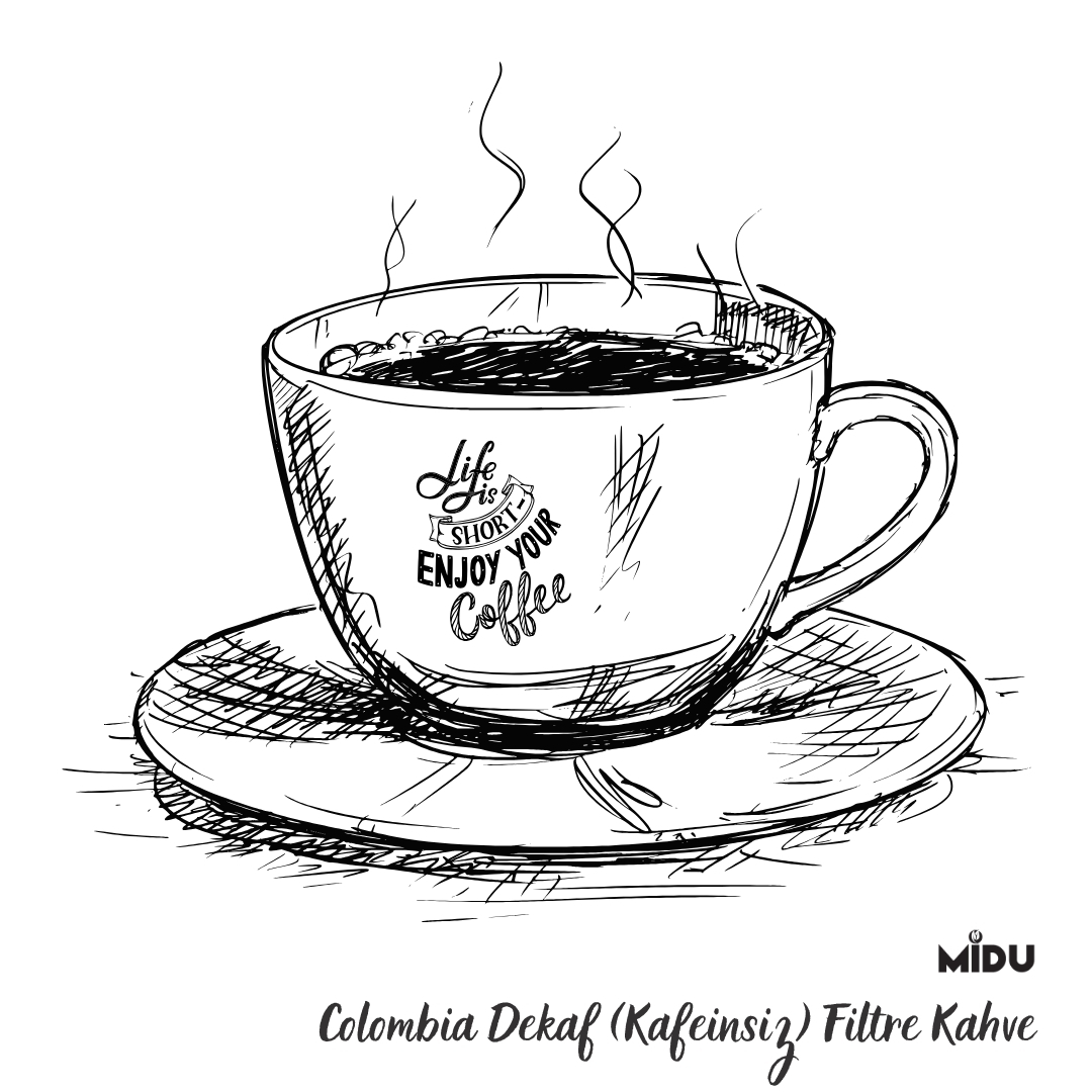 MİDU COLOMBİA DEKAF (KAFEİNSİZ) FİLTRE KAHVE 250 GR.